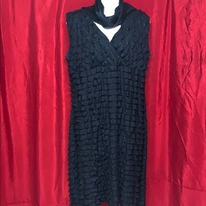 Stunning black pleated dress. Size XL